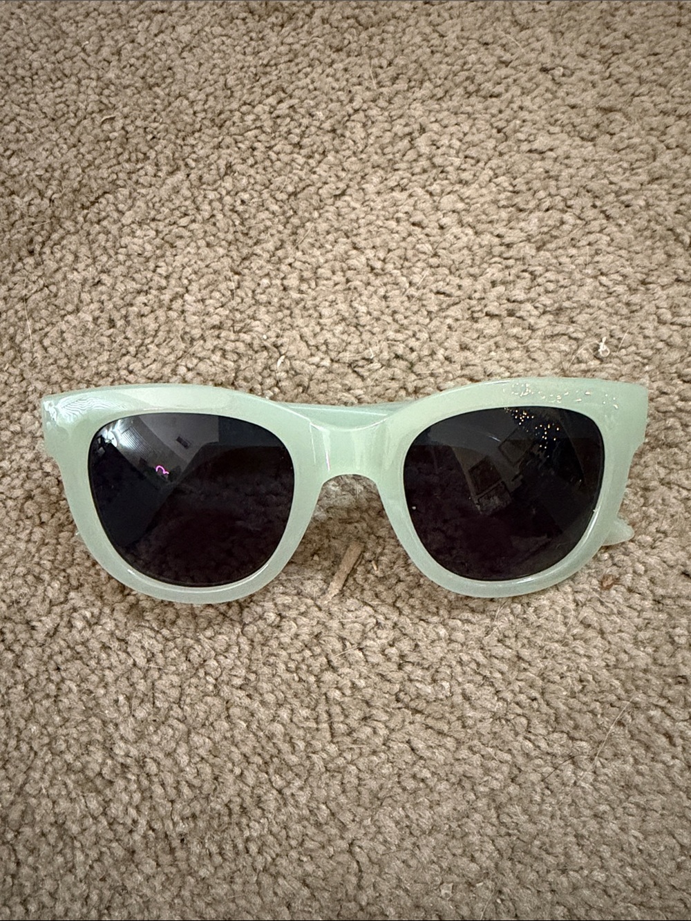 J. Crew Mint Green Cat-Eye Sunglasses with Dark Lenses